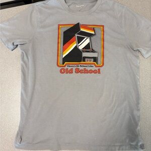 Old Navy Men's Gray Retro Arcade Graphic Cotton Crew Neck Short Sleeve T-Shirt S